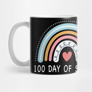 Happy 100th Day Of School Teacher Kids 100 Days Rainbow Mug